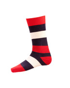 Striped Cotton Socks ~ Redcurrant