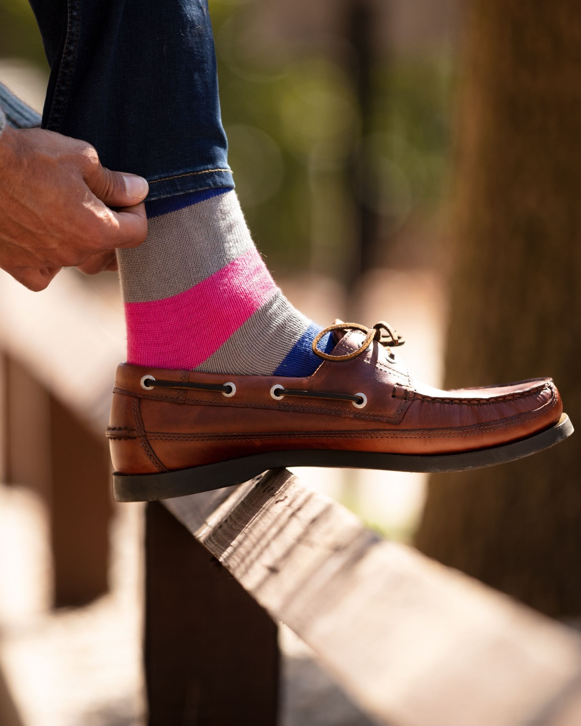 Striped Cotton Socks ~ Clematis