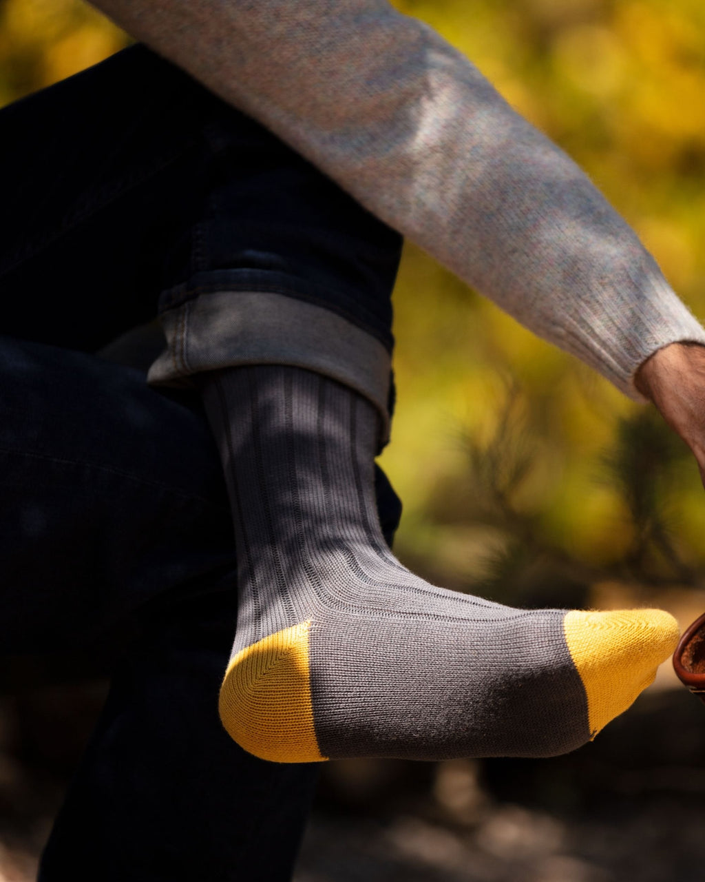 Chunky Cotton Socks ~ Slate