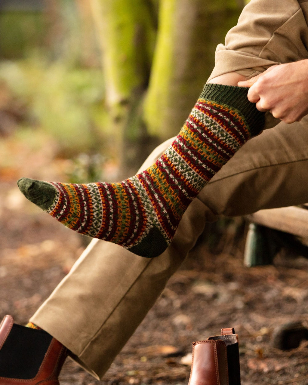 Fairisle Socks ~ Spruce
