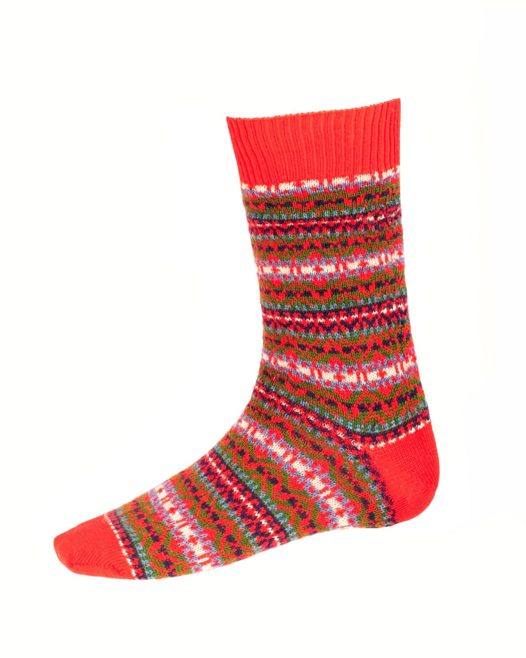 Fairisle Socks ~ Tartan Red