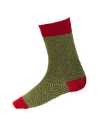Herringbone Socks ~ Brick Red