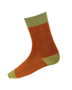 Herringbone Socks ~ Ivy Green