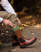 Herringbone Socks ~ Ivy Green