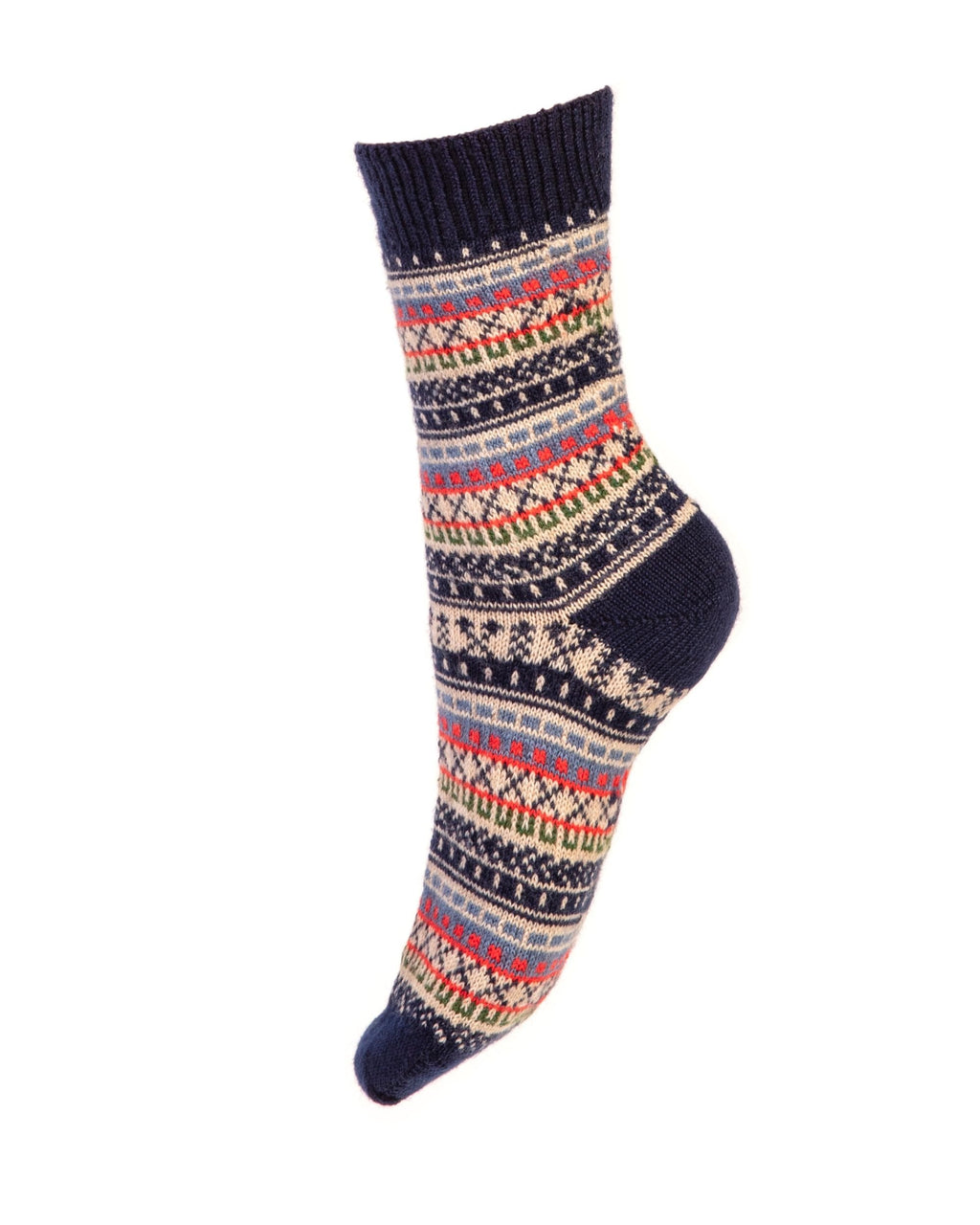 Ladies Fairisle Socks ~ Navy