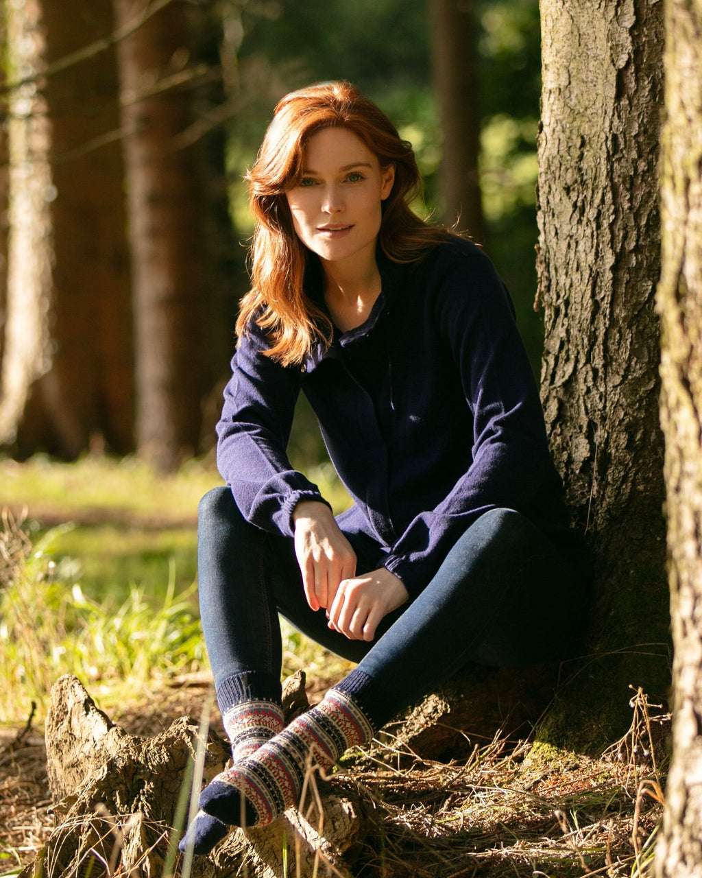 Ladies Fairisle Socks ~ Navy