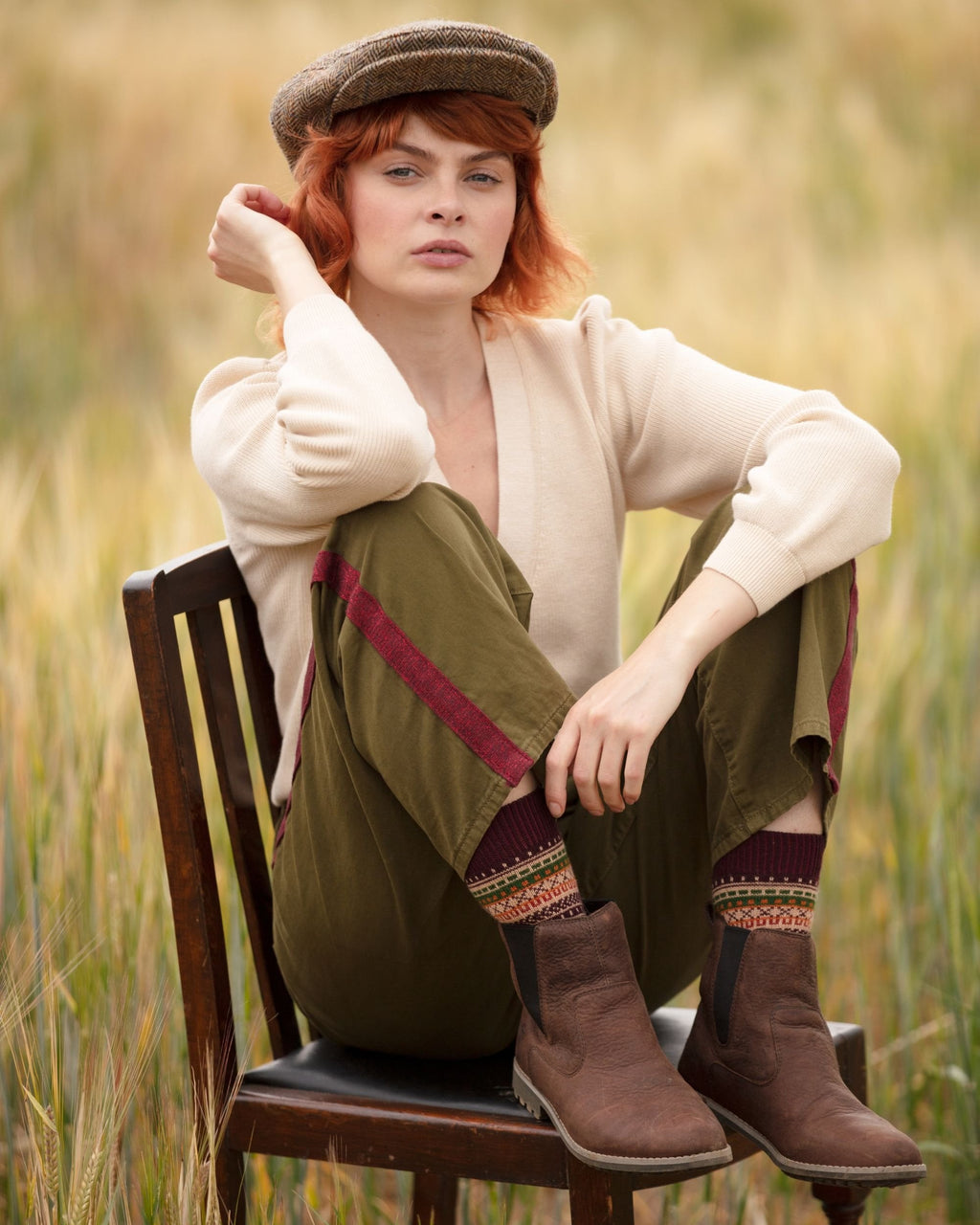 Ladies Fairisle Socks ~ Mulberry