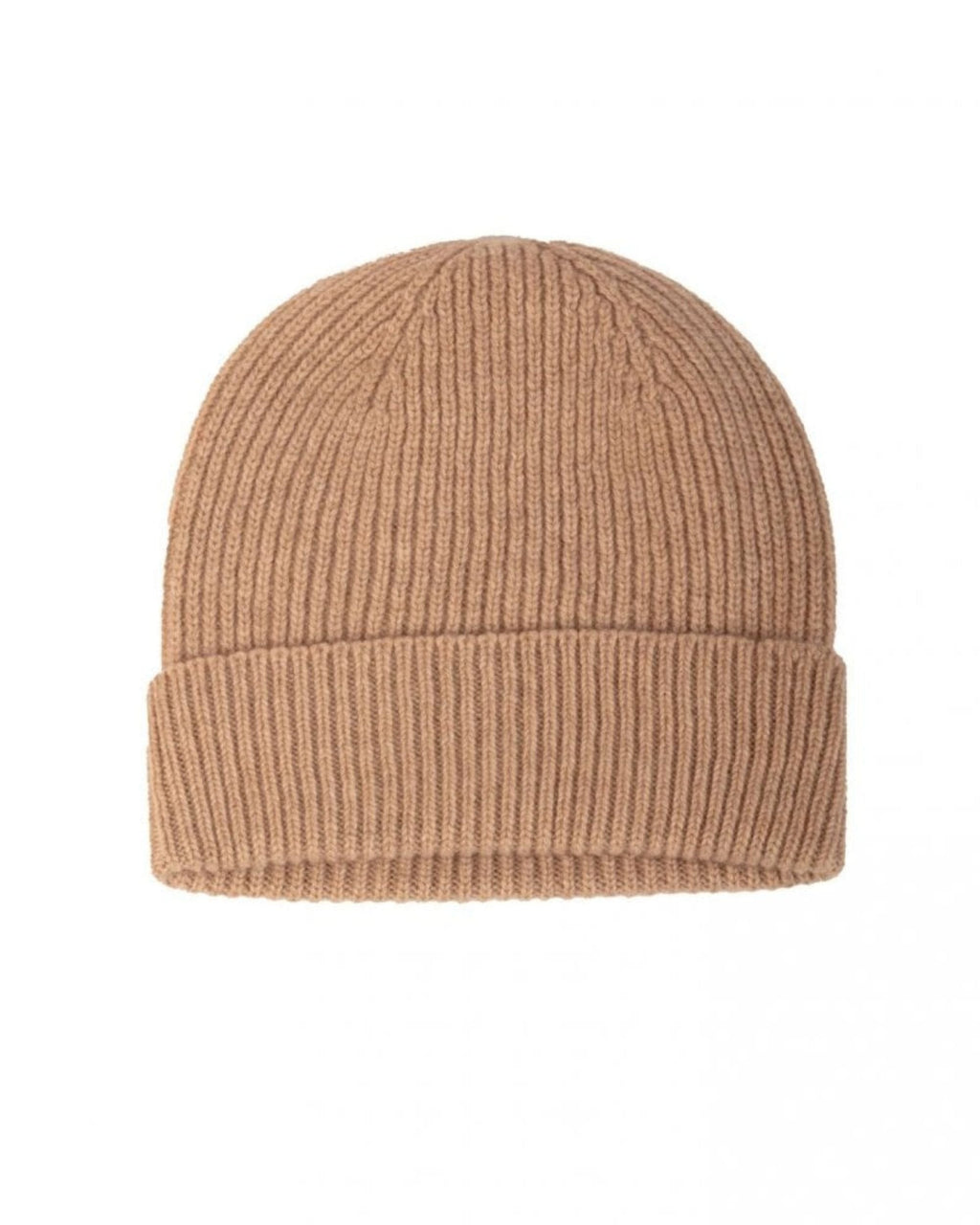 Cashmere Ribbed Beanie ~ Fawn