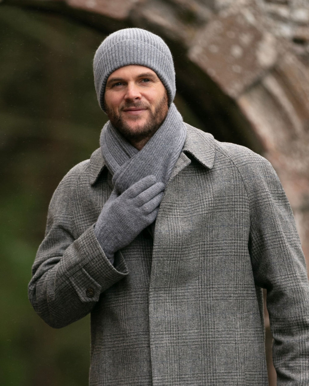 Cashmere Ribbed Beanie ~ Fog