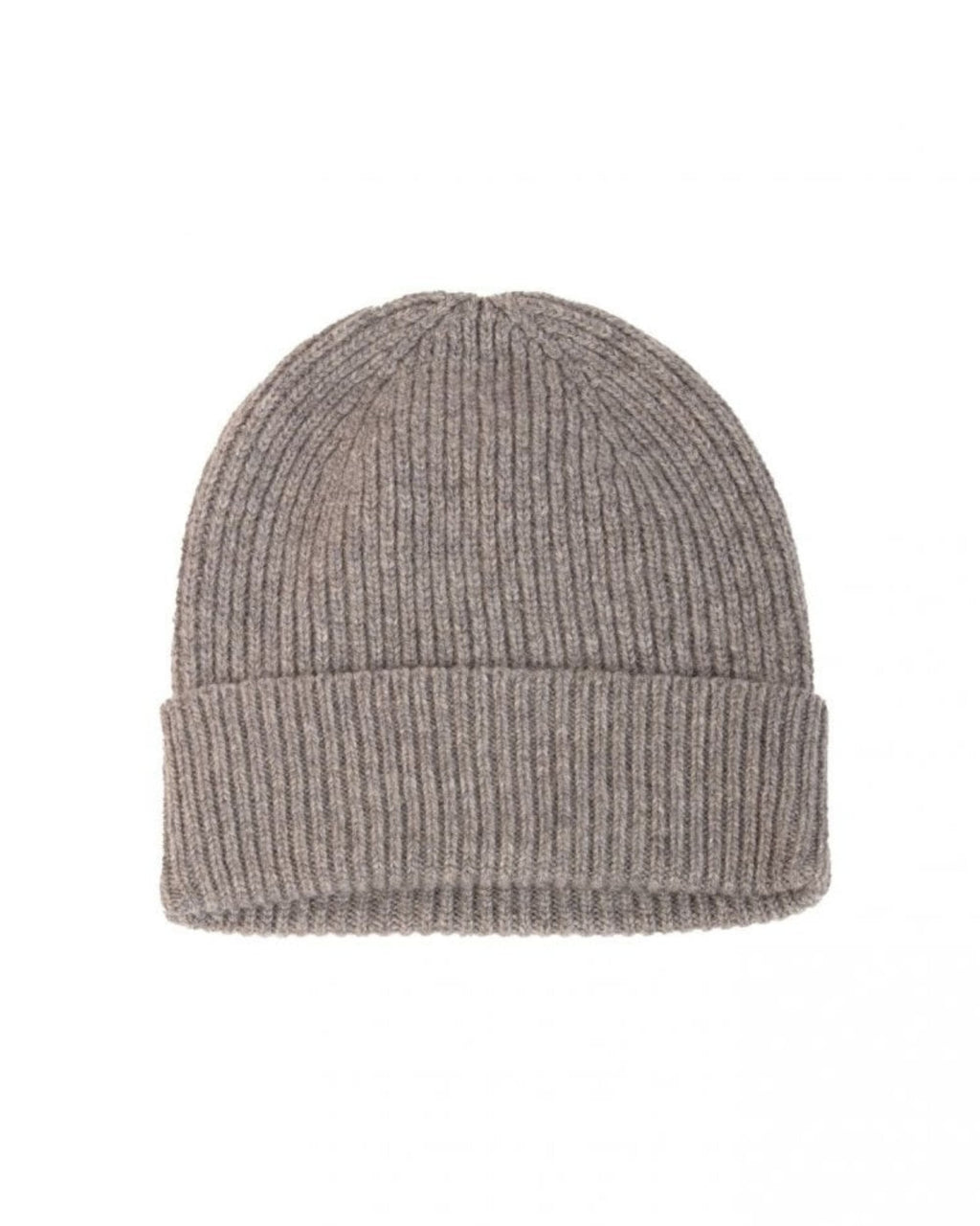 Cashmere Ribbed Beanie ~ Fog