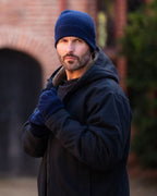 Cashmere Ribbed Beanie ~ Navy