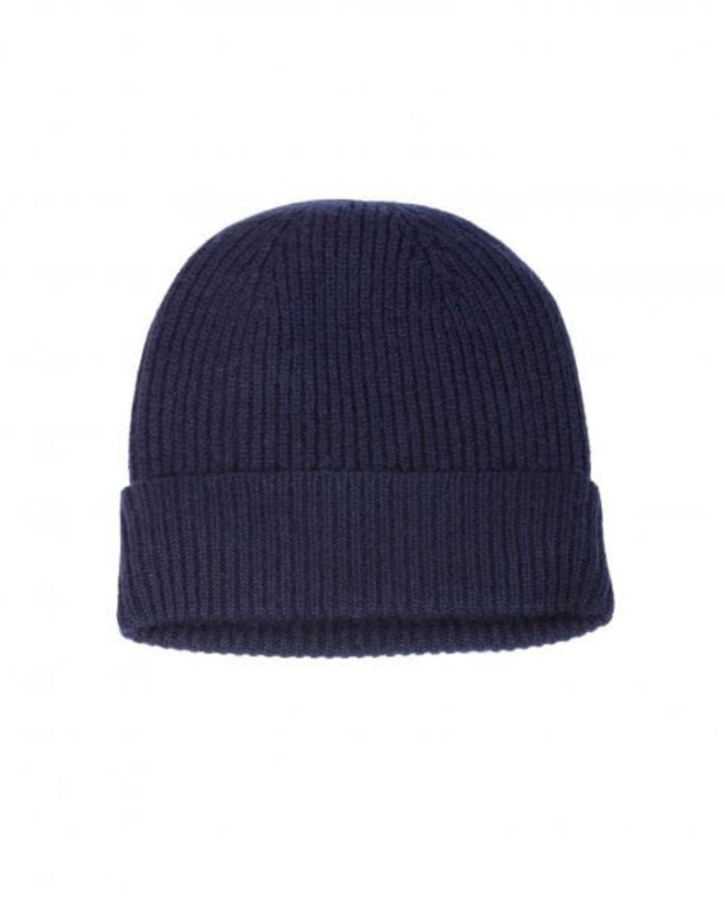 Cashmere Ribbed Beanie ~ Navy