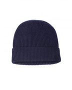 Cashmere Ribbed Beanie ~ Navy