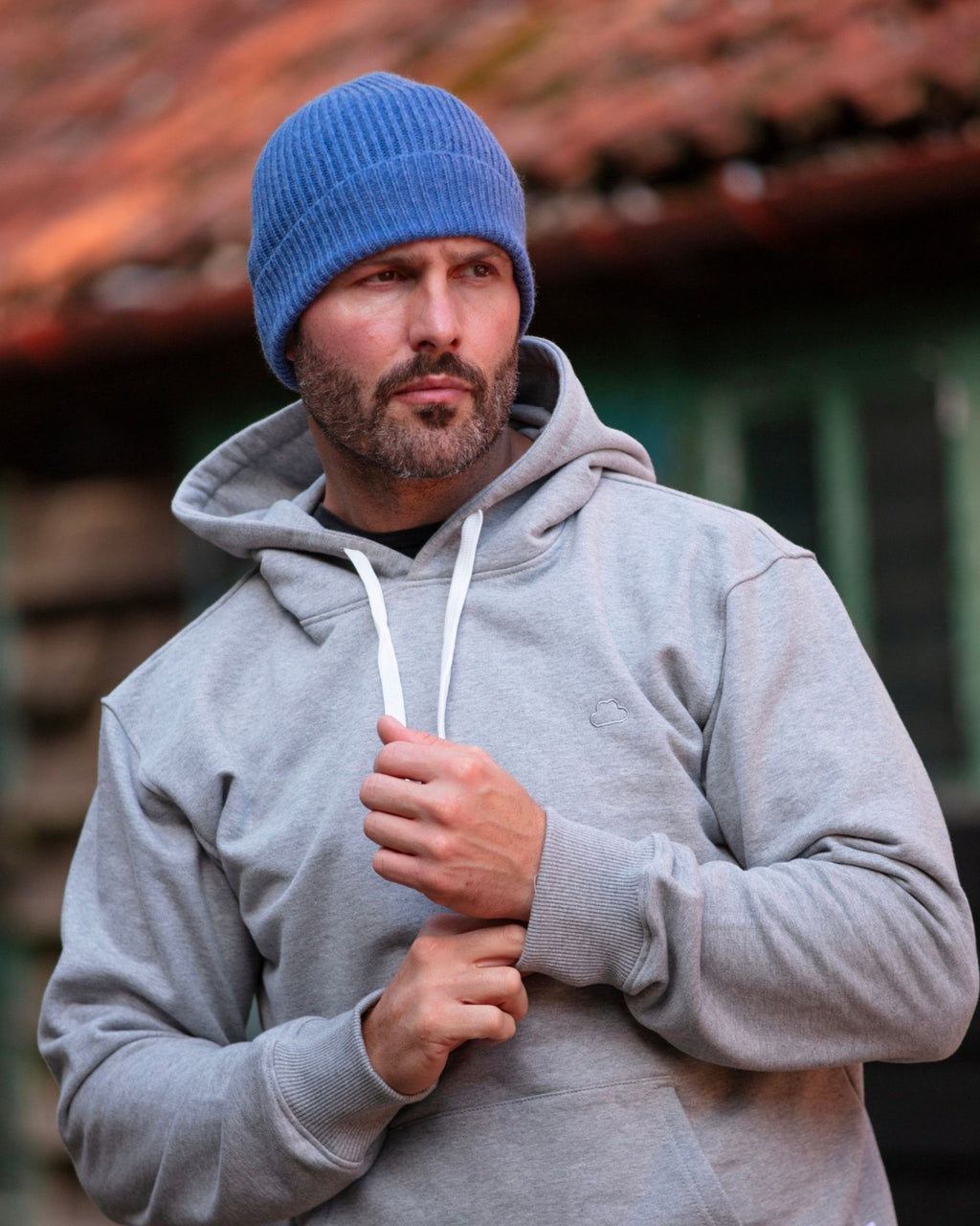 Cashmere Ribbed Beanie ~ Sapphire