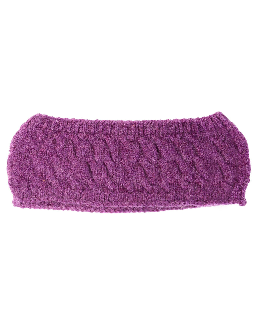 Ladies Cashmere Cable Headband ~ Plum