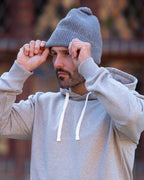 Cashmere Pom Pom Beanie ~ Fog