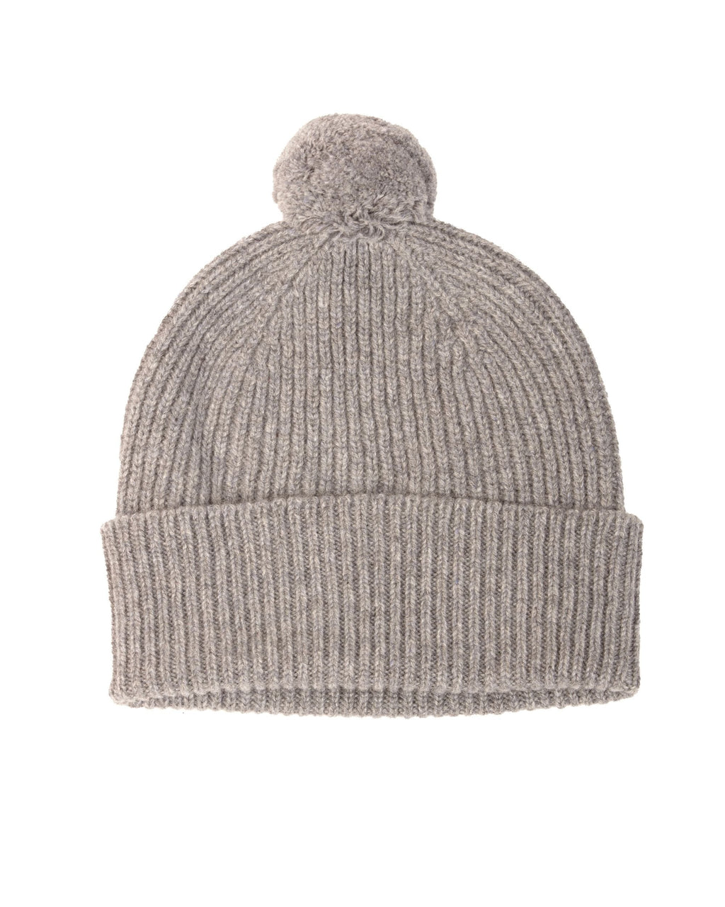 Cashmere Pom Pom Beanie ~ Fog