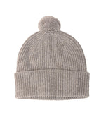 Cashmere Pom Pom Beanie ~ Fog