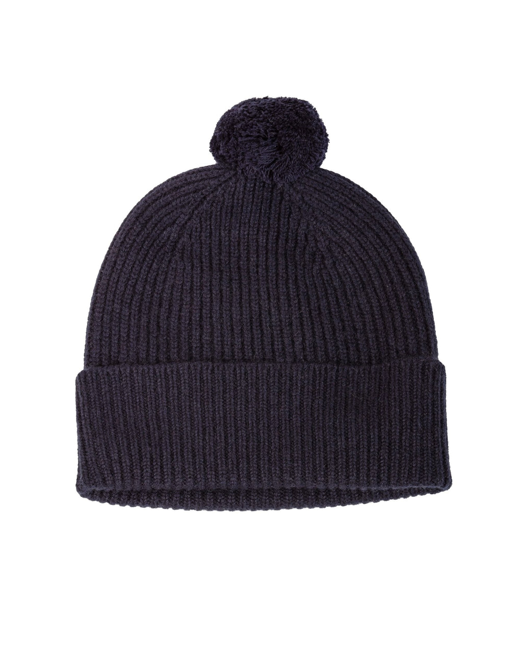 Cashmere Pom Pom Beanie ~ Navy