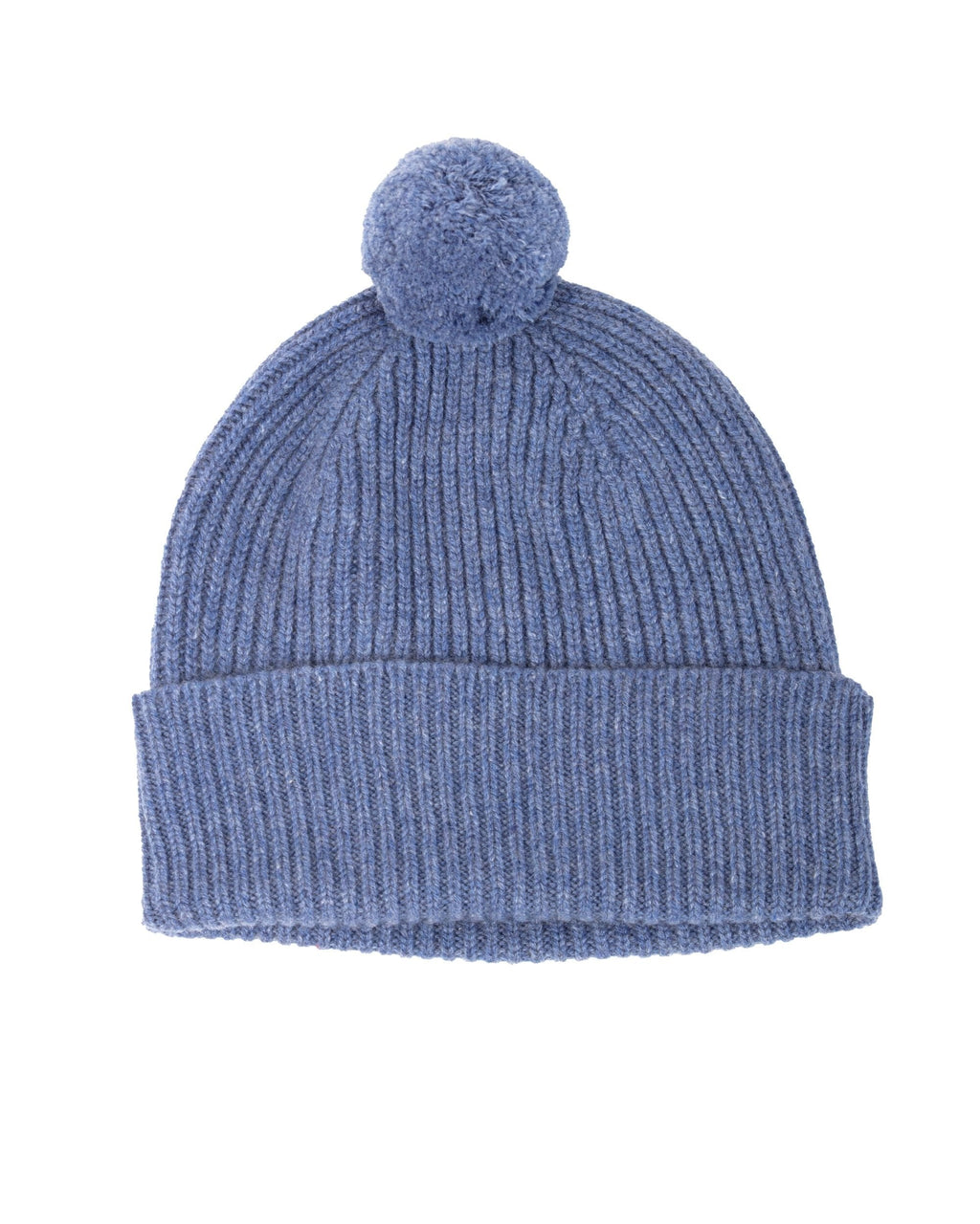 Cashmere Pom Pom Beanie ~ Sapphire