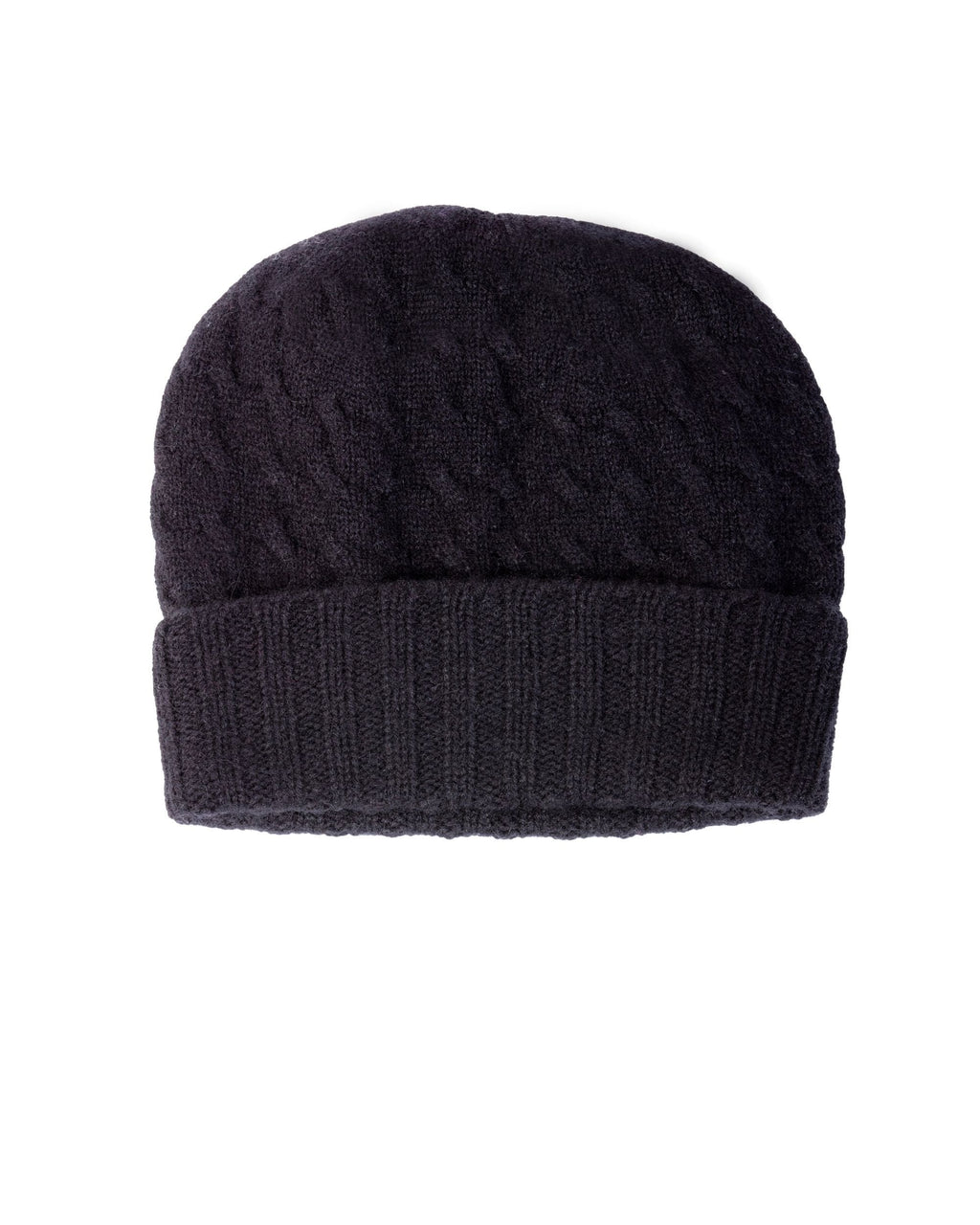 Ladies Cashmere Cable Beanie ~ Black