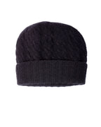 Ladies Cashmere Cable Beanie ~ Black