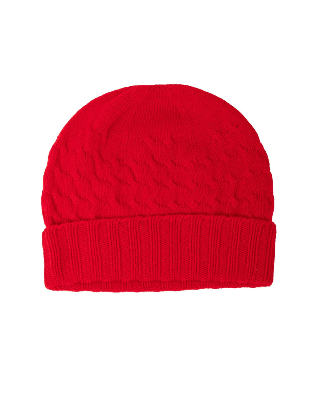 Ladies Cashmere Cable Beanie ~ Crimson