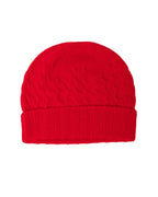 Ladies Cashmere Cable Beanie ~ Crimson