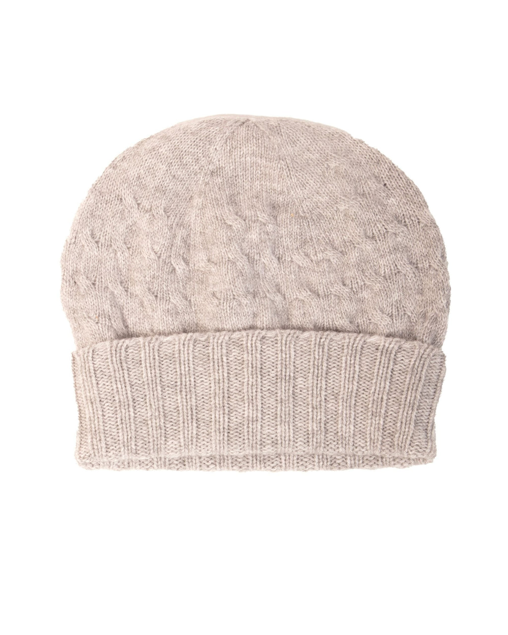 Ladies Cashmere Cable Beanie ~ Fog
