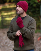 Gents Cashmere Gloves ~ Burgundy