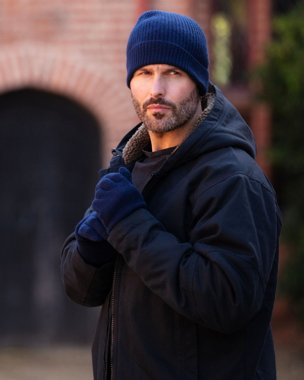 Gents Cashmere Gloves ~ Navy