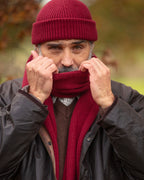Cashmere Ribbed Scarf ~ Burgundy
