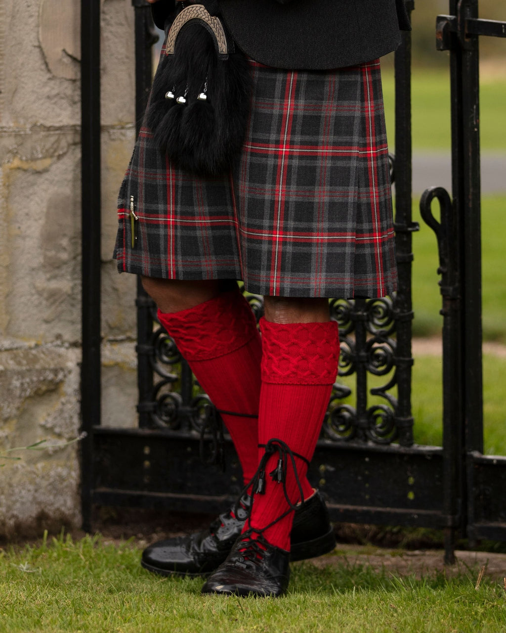 Lewis Socks ~ Tartan Red