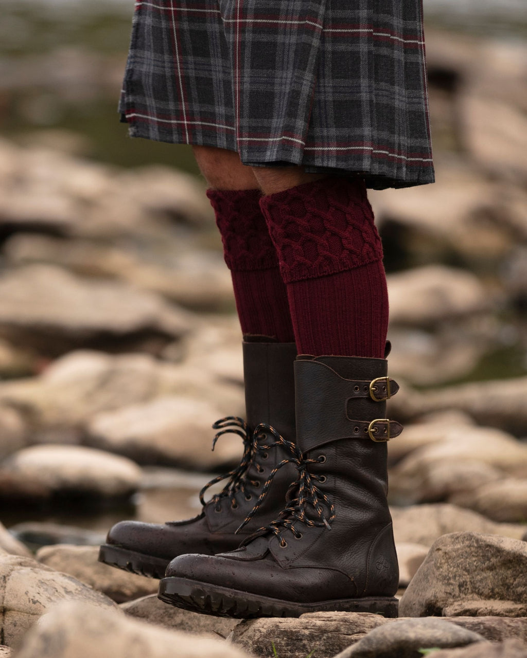 Lewis Socks ~ Burgundy