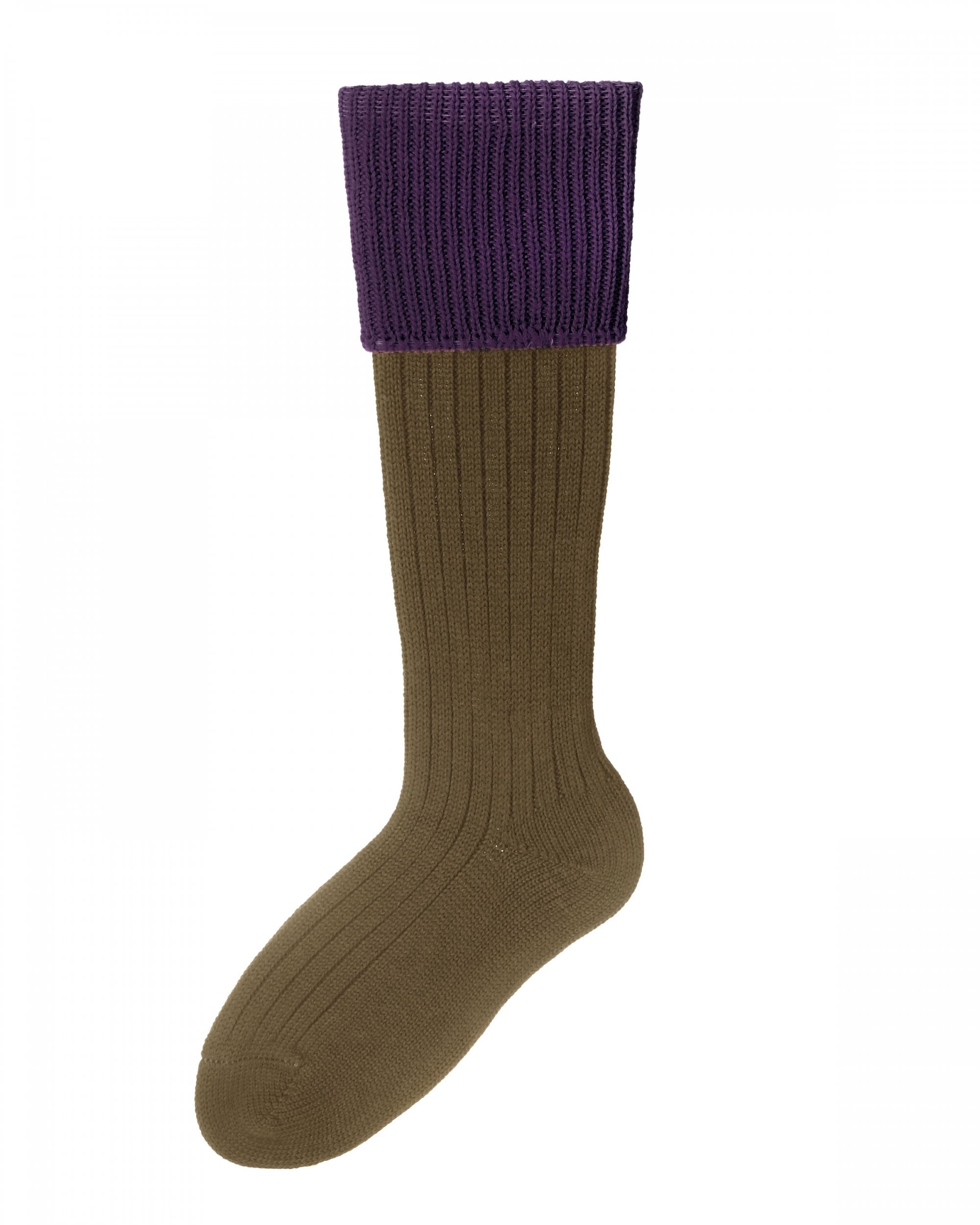 Junior Lomond Socks ~ Dark Olive & Thistle