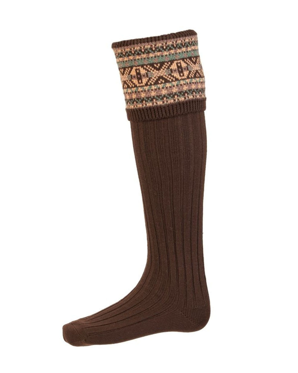 Fairisle Socks ~ Walnut