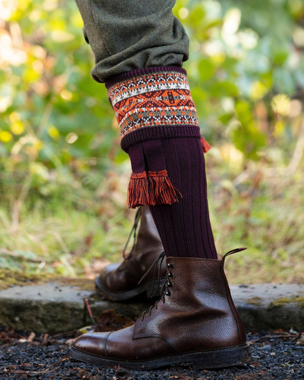 Fairisle Socks ~ Mulberry
