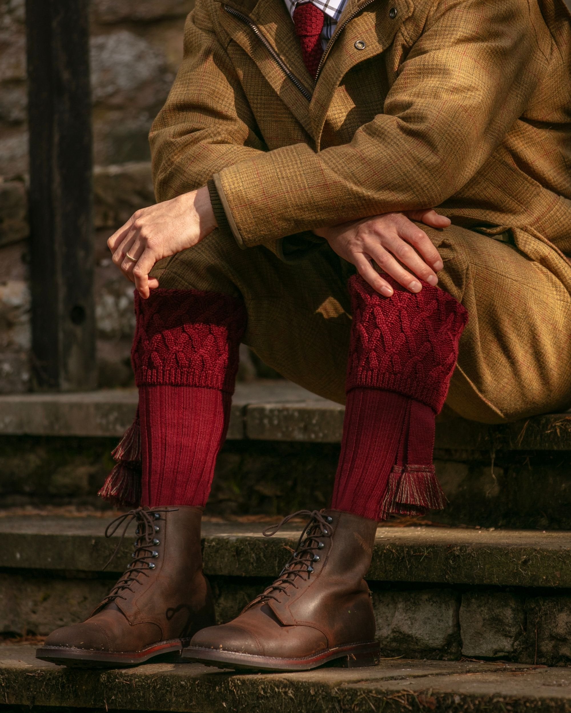 Rannoch Socks ~ Burgundy