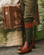 Chessboard Socks ~ Spruce