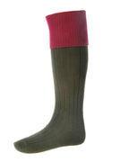 Lomond Socks ~ Spruce & Brick Red