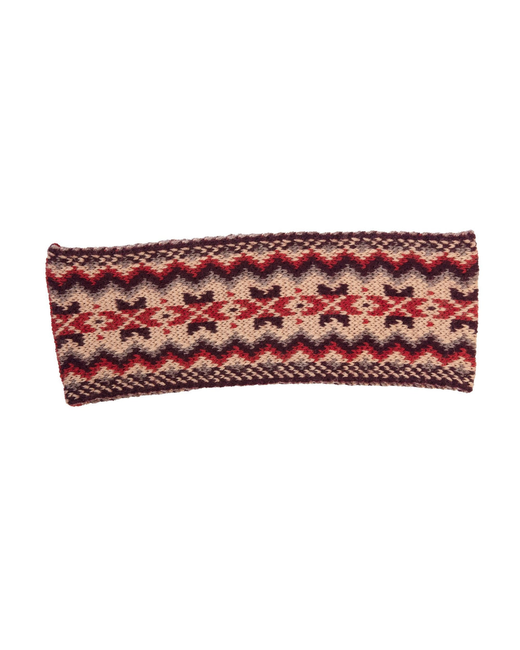 Ladies Fairisle Headband ~ Chestnut