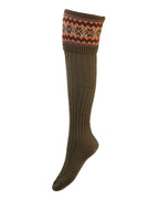 Lady Fairisle Socks ~ Dark Olive