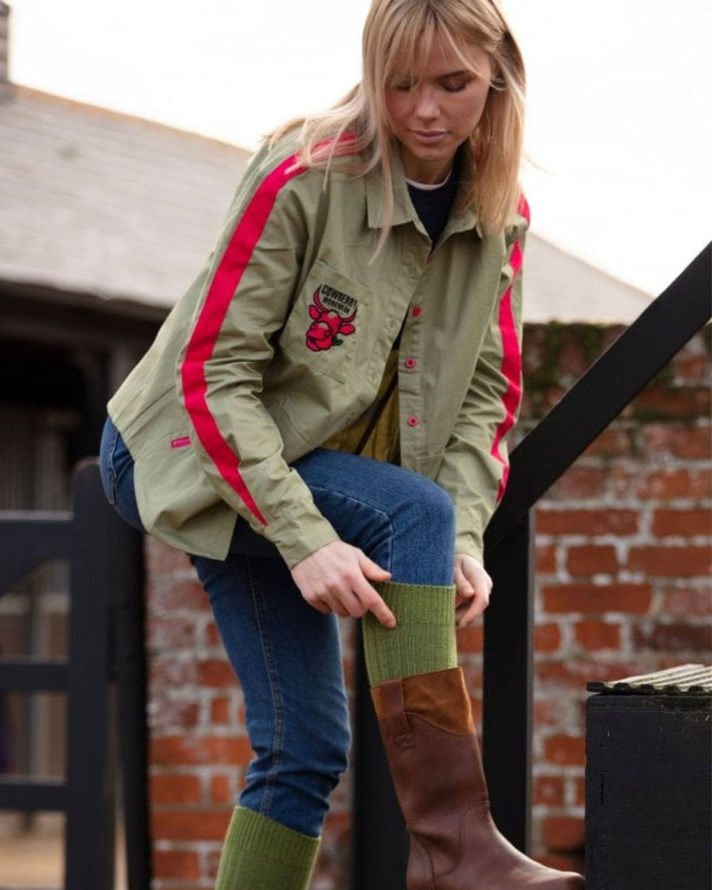 Ladies Welly Socks ~ Moss